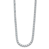 14k White Gold 41 3/4 carat Lab Grown Diamond VS+ F+ Complete Round 22 inch Straight Tennis Necklace